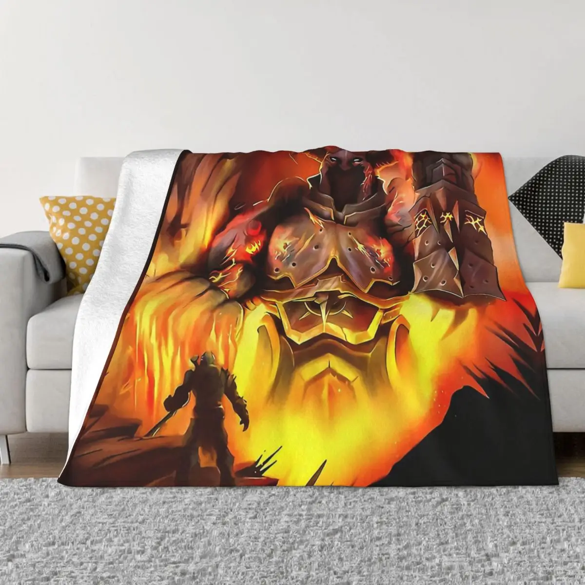

Одеяло Doom Shooting Game Dota, Фланелевое украшение, финальная Битва против монстров, портативное домашнее покрывало