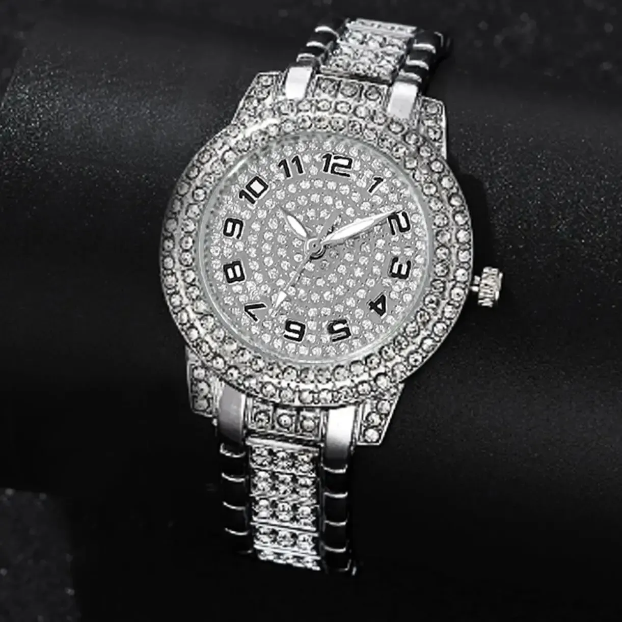 Набор из 2 роскошных женских кварцевых наручных часов серебристые