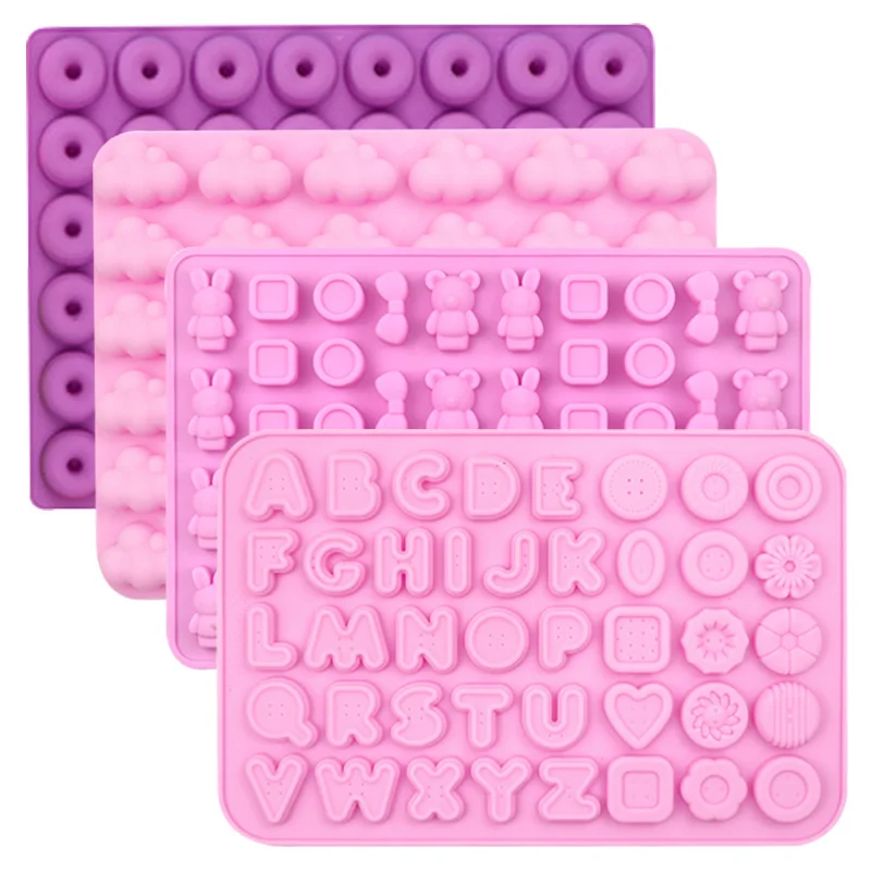 

Gummy Bear Mold Silicone Chocolate Mold with Dropper DIY Dinosaur/Bear/Heart and Mini Donuts Valentine's Day Party Baking Mold