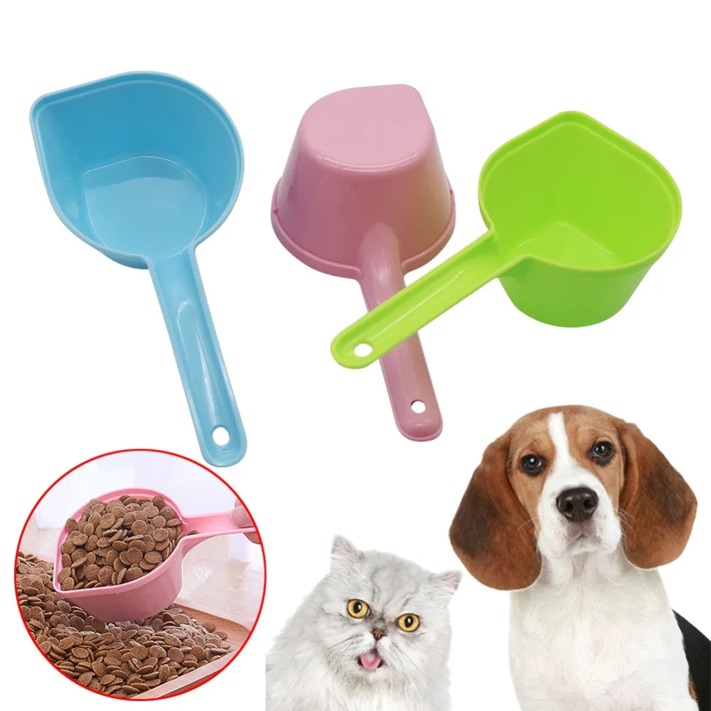 

Pet Food Spoon Cat Dog Puppy Kitten Bird Ferret Rabbit Feeder Mutli-function Feeding Scoop Shovel Creative Measuring Cup 3 Color