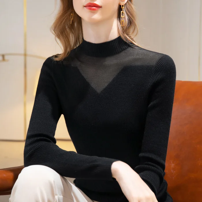 

Bottoming shirt women's 2021 winter new long-sleeved t-shirt slim sexy sweater one