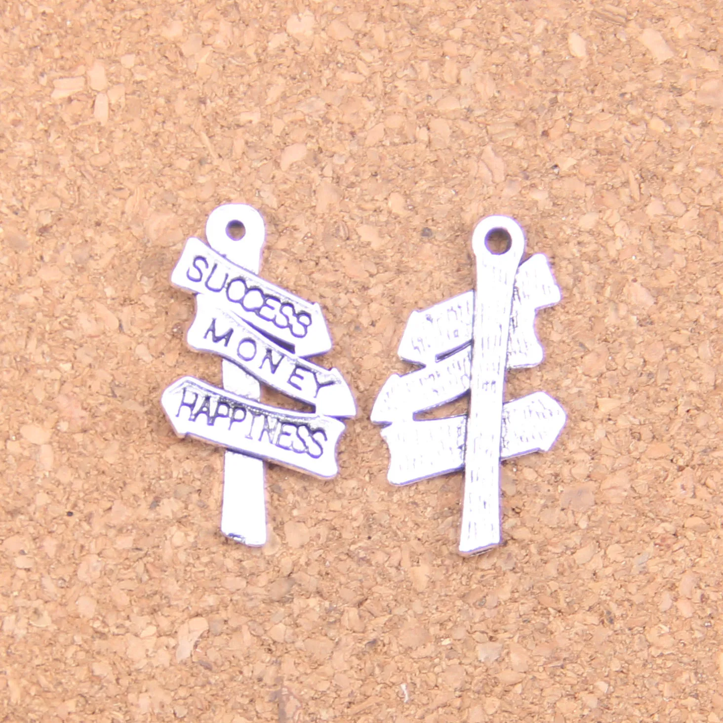 

76pcs Charms signpost success money happiness 25x16mm Antique Pendants,Vintage Tibetan Silver Jewelry,DIY for bracelet necklace