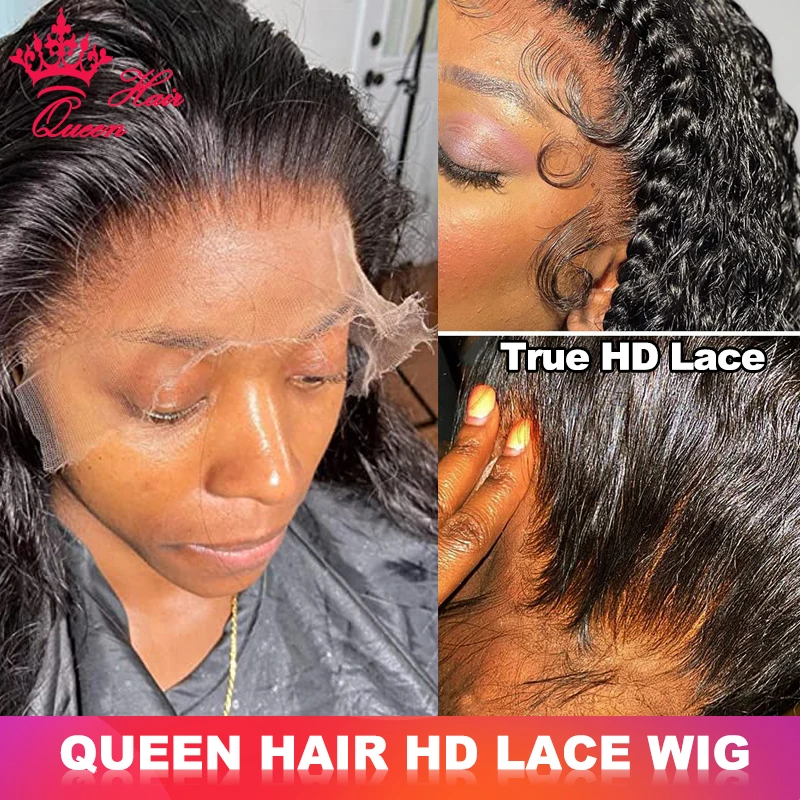 Фото Real Invisible HD Lace Wigs Deep Curly Wave Natural Hairline Human Raw Hair Wigs Indian Pre-plucked Lace Front Human Hair Wigs №1