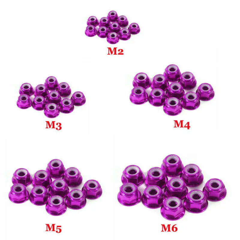 

10 шт., алюминиевые фланцевые нейлоновые вставки M2/M3/M4/M5/M6