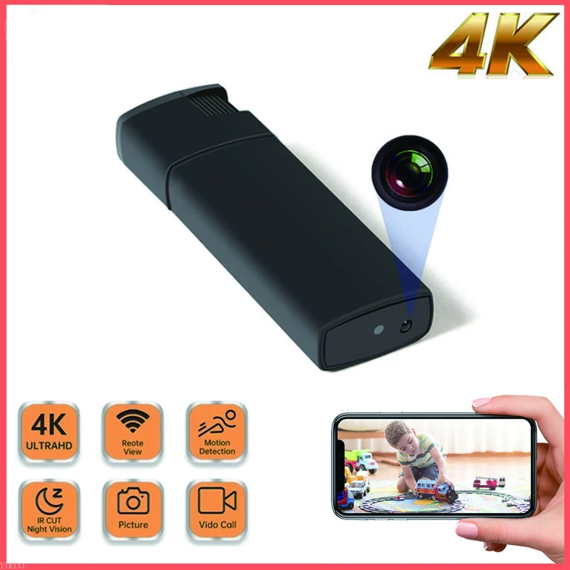 

HD 4K легкая Wi-Fi ip-камера портативное ночное видение Обнаружение движения широкий угол мини наружная микро видеокамера Поддержка Скрытая TF ка...