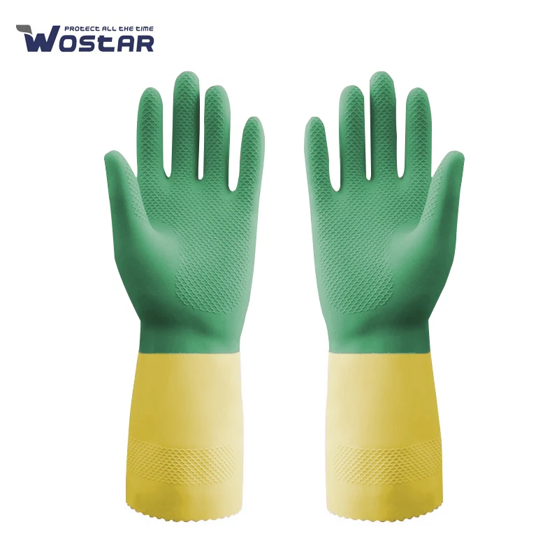 Gants de ménage  outil de cuisine  longs gants en caoutchouc  imperméables pour le lavage de la