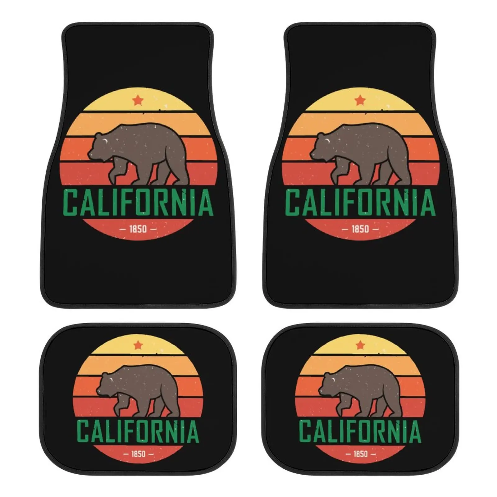 

Автомобильные аксессуары Bear Print, напольные коврики для автомобилей, комплект из 4 универсальных передних и задних ковриков, Противоскользящий резиновый коврик, подходит для большинства автомобилей, седанов