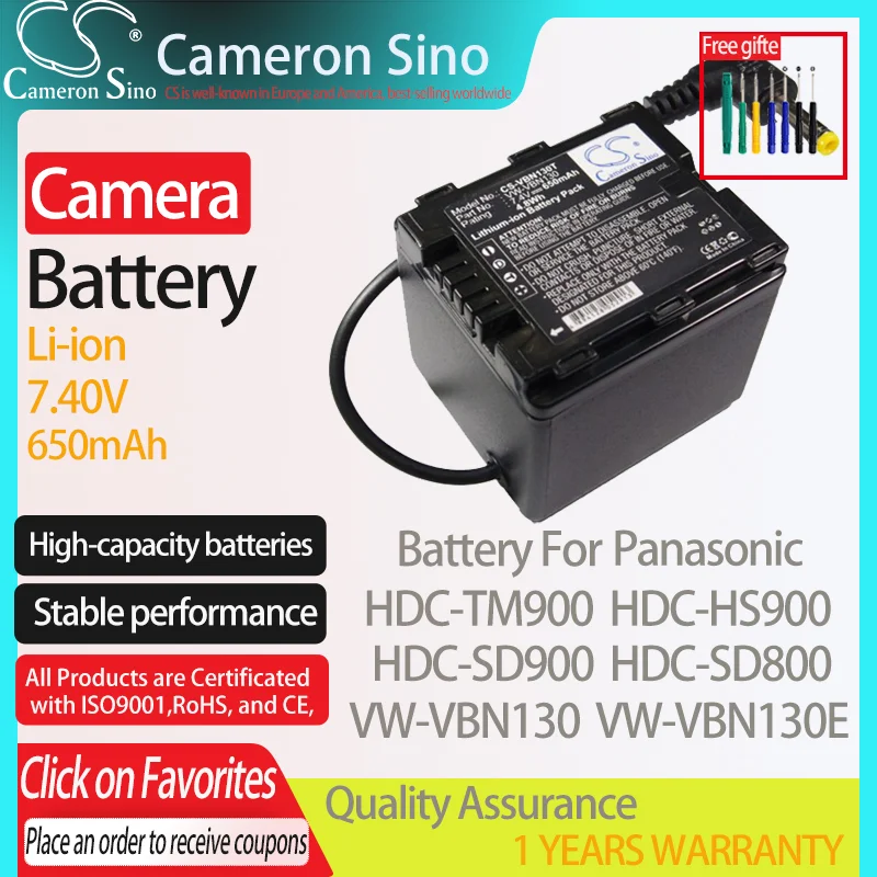 CameronSino Батарея для цифрового фотоаппарата Panasonic HDC-TM900 HDC-HS900 HDC-SD900 HDC-SD800 подходит