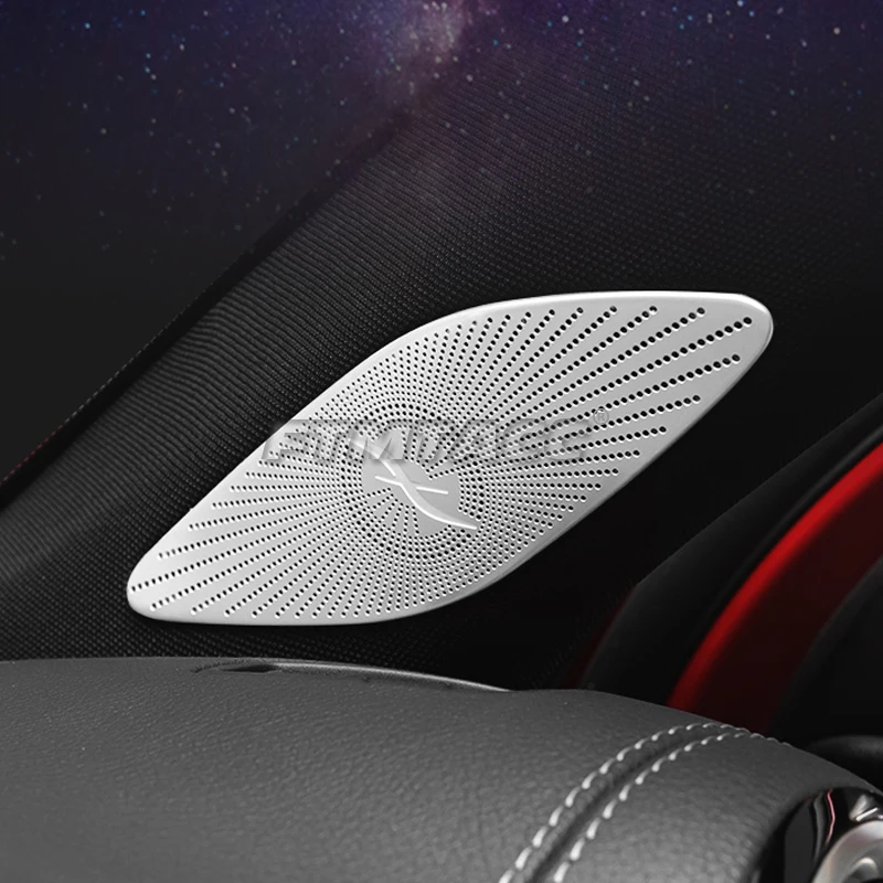 

Stainless Steel Car Door Audio Speaker Decarotion Cover Loudspeaker 3D Trim For Mercedes Benz GLA H247 2020 2021 2022