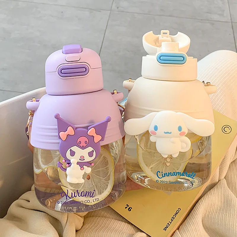 

Новая Милая чашка Sanrio Kuromi Mymelody Cinnamoroll с двойной чашкой для питья, чашка из соломы, портативная чашка большой емкости, подарок на день рождени...
