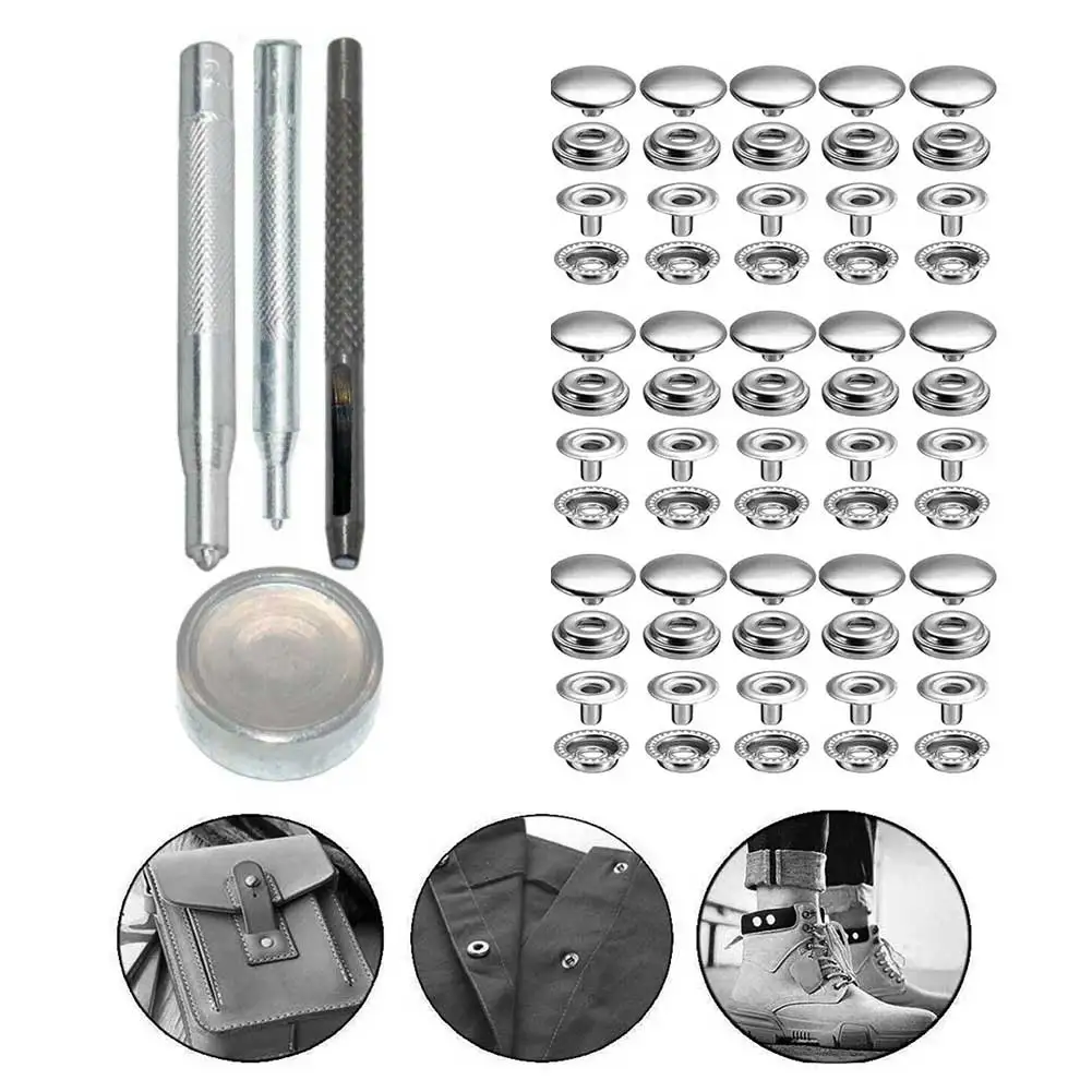 

72Pcs/Set 15MM Stainless Steel Fastener Caps Screw Snap Press Stud Button For Marine Boat Cover Leather Craft Repair Fastener