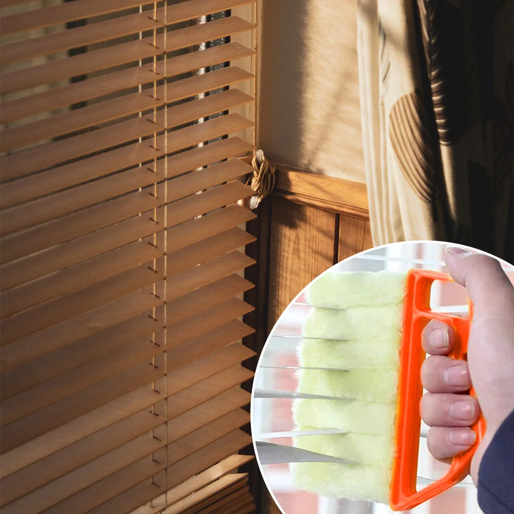 

1Pc Washable Window Cleaner Microfiber Dust Cleaner Brush For Venetian Air Conditioner Car Window Groove Dust Cleaning Tool