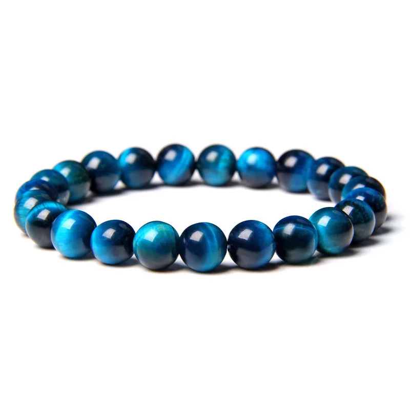 

6/8mm Blue Tiger Eye Buddha Bracelets Women Men Natural Stone Round Beads Handmade Yoga Meditation Bangles Jewelry Pulsera