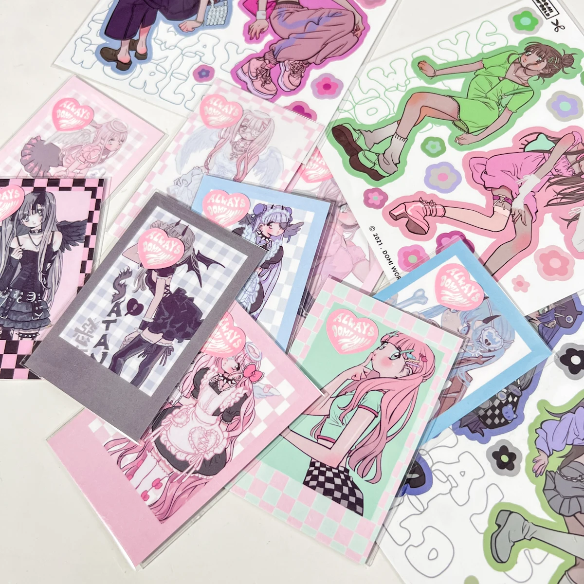 

SKYSONIC DOME Full Set Postcards Sweet Girl Sub Korean DIY Detective Material Card Journal Junk Agenda Stationery Suppl