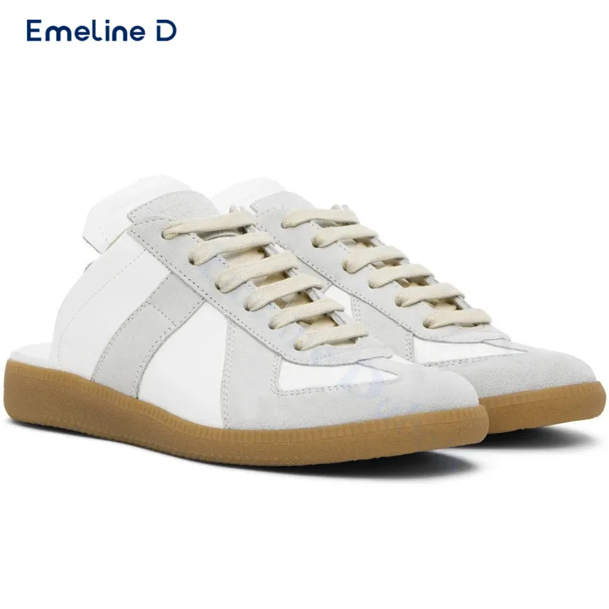 Черно-серые тапочки с закрытым носком в тон кожаная повседневная обувь со