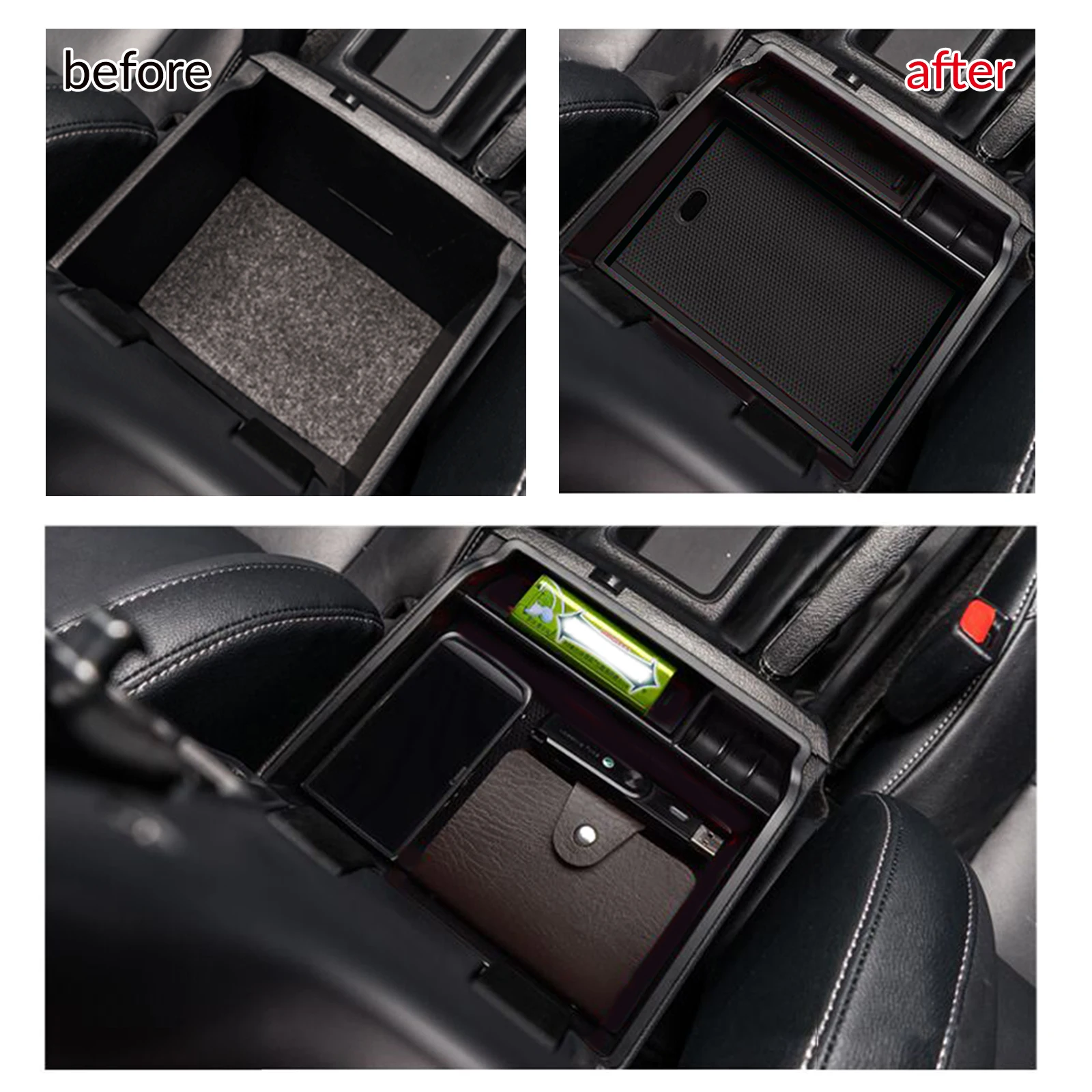 Фото Для Toyota Hilux 2023 2022 2021 2020 2019-2015 автомобильный подлокотник ящик для хранения центральная консоль органайзер контейнер лоток для монет аксессуары №2