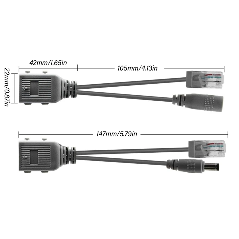 Инжектор POE стабильной выходной мощности пассивный для систем камер слежения 5 5x2