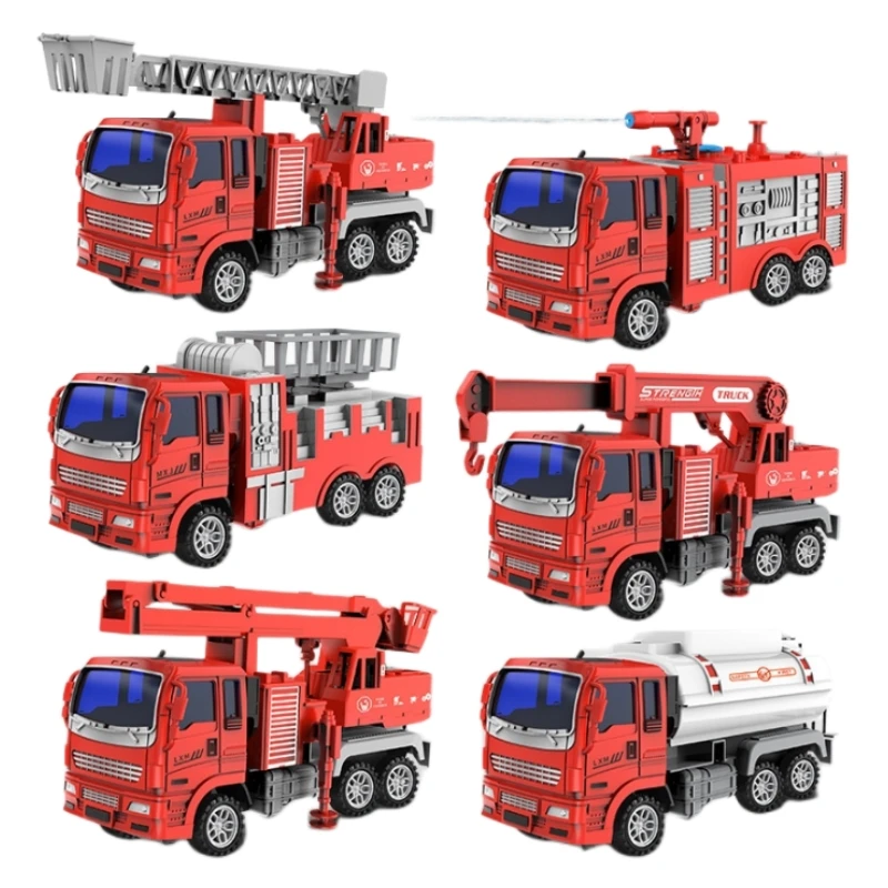 

Kids Toy Fireman Fire Truck Car Toys Children's Fall-resistant Car Vehicle Set Ladder Truck Engineering Truck Toys for Kids Boys