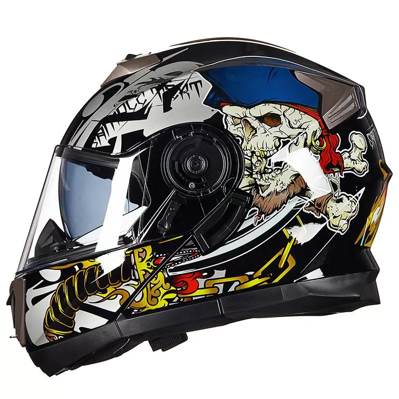 helmet male motorcycle helmet full-covered personality cool locomotive dual-lens open helmet full face helmet DOT enlarge