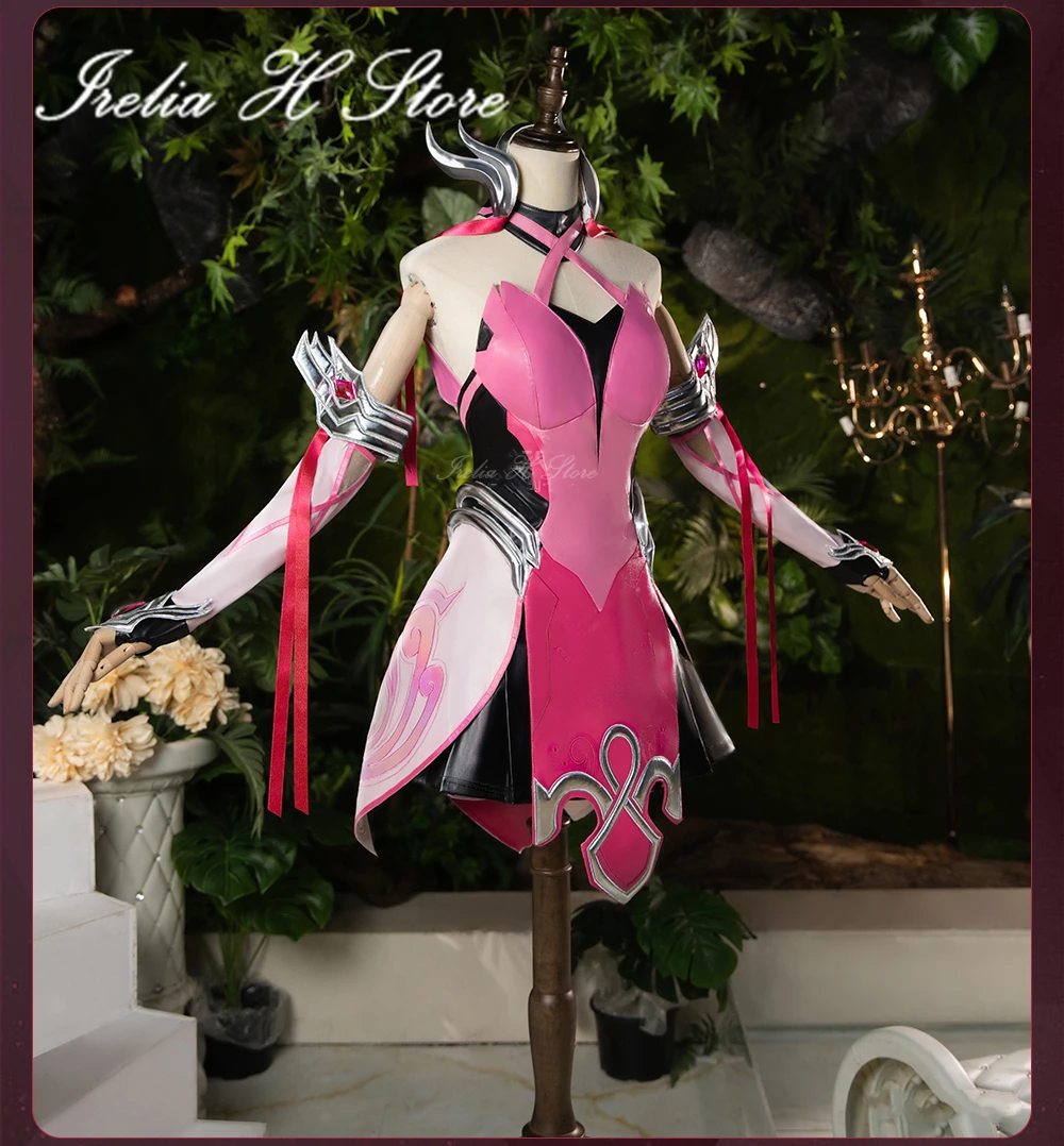 Фото Костюм для косплея Irelia H Pink Mercy от OW Angela Ziegler для женщин, платье для вечеринки на Хэллоуин. №5