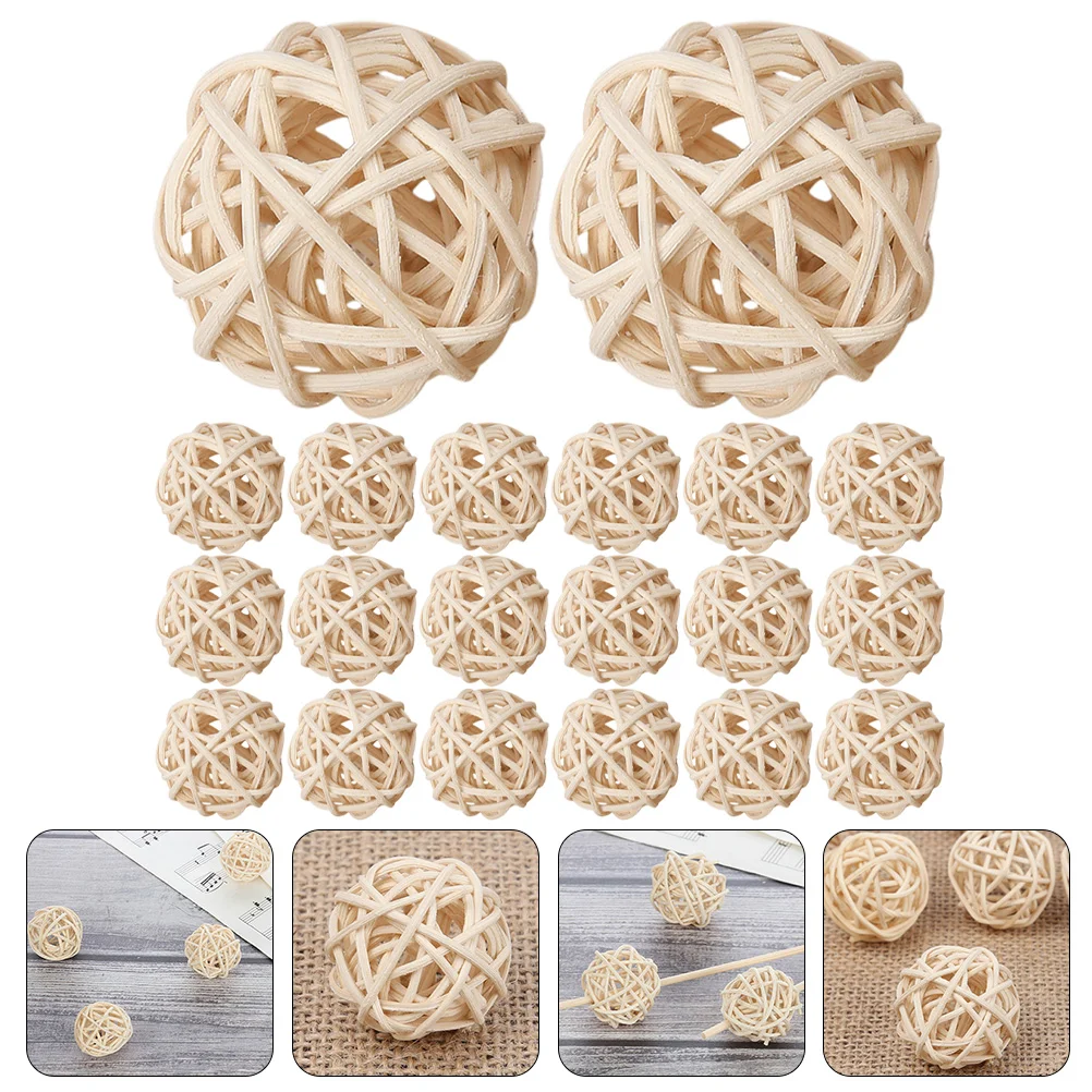 

20 Pcs Vase Fillers Rattan Balls Vase Baseball Decor Table Decor Centerpiece Decorative Rattan Balls Wedding Table Decorations
