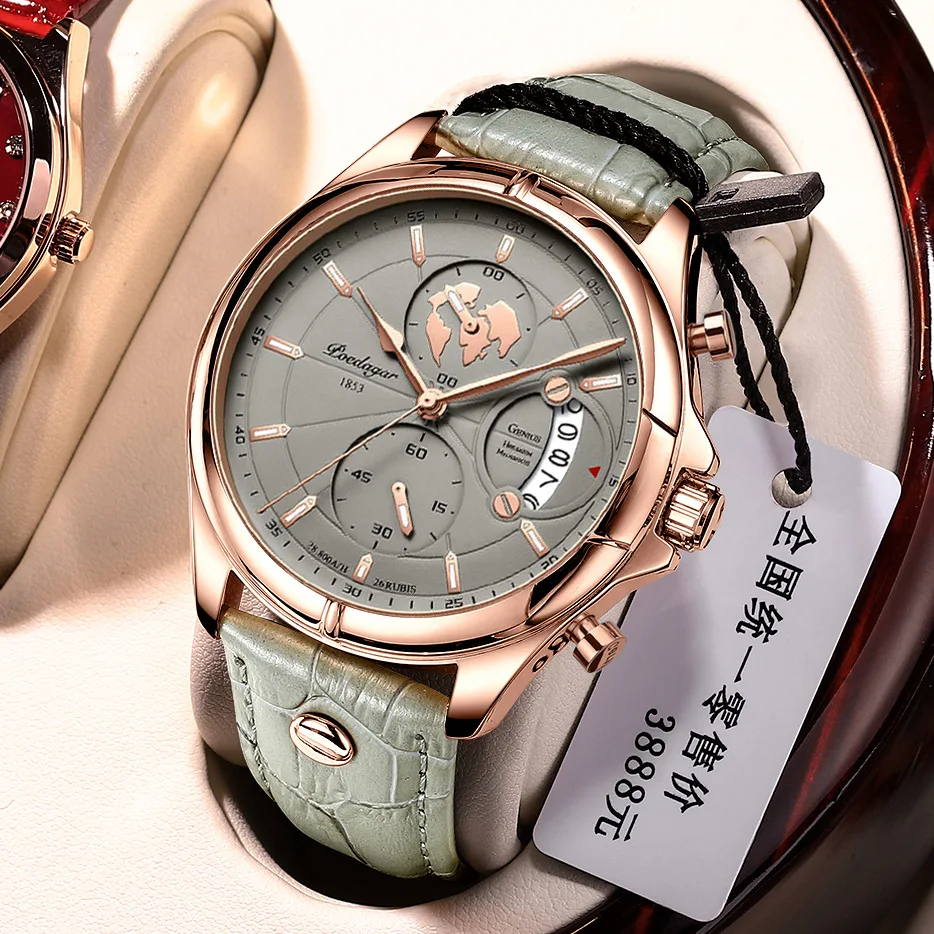 Men's watches 2023 new fashion leather waterproof luminous top brand luxury men's quartz watch men Relogio Masculino