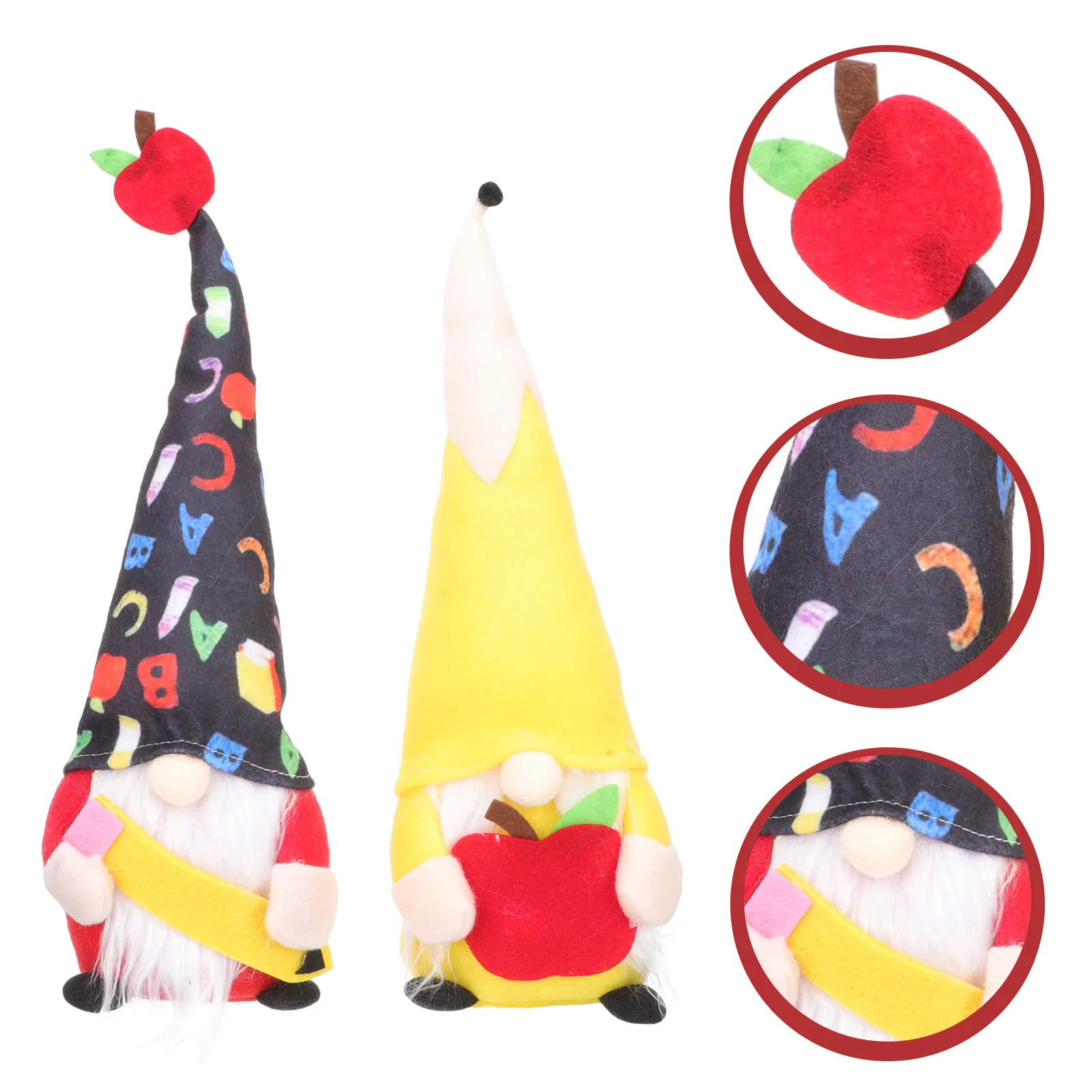 

2pcs Teachers' Day Dwarf Ornament Lovely Rudolph Doll Home Office Desktop Gnome Decor