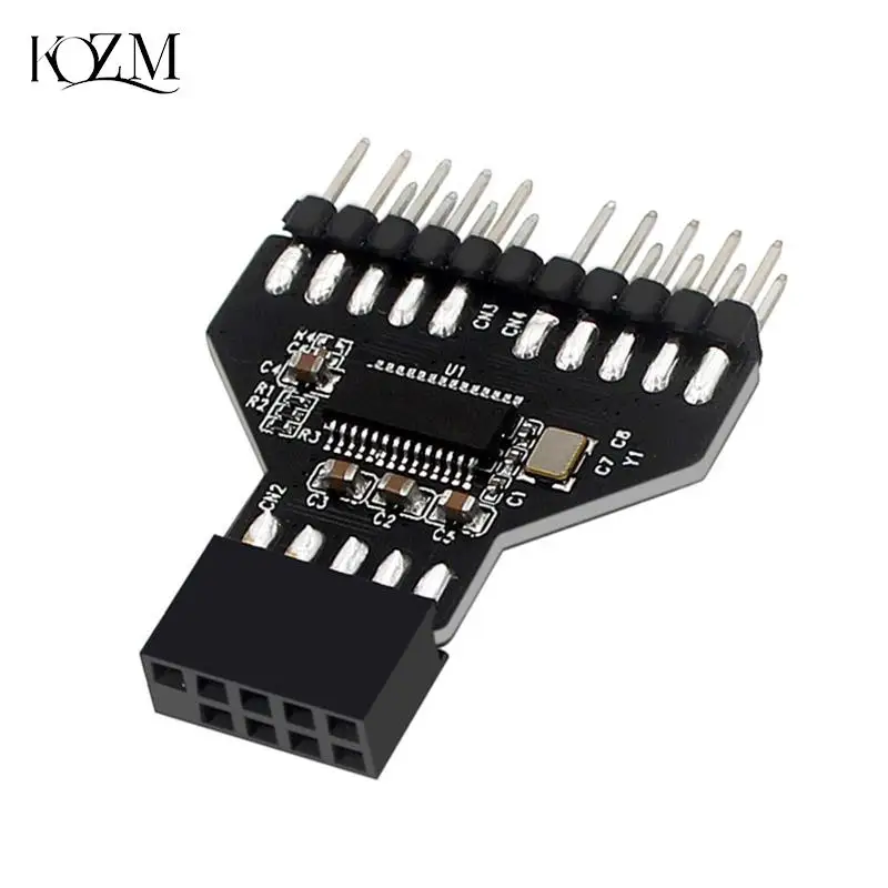 

Motherboard USB2.0 9PIN To Dual 9PIN Interface Hub Cable Adapter Fan Splitter Mainboard Front Panel Plug Connector