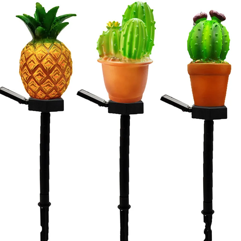 

LED Solar Lights Pineapple Cactus Solar Powered Ground Plug-in Lawn Lamps for Courtyard Garden Decoration Outdoor Lighting