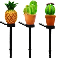 led solar lights pineapple cactus solar powered ground plug in lawn lamps for courtyard garden decoration outdoor lighting
