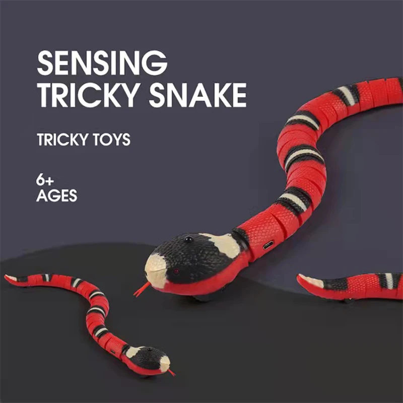 Smart Sensing Snake Cat Toys Electric Infrared Induction Snake Toy Auto Sleep Obstacle Avoidance Prank Novelty Toy for Dog Cat