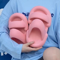 2022 new slippers summer trend thick bottom soft bottom wear cool slippers couple slippers home sandals