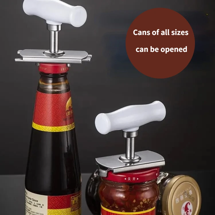 

Регулируемый консервный нож из нержавеющей стали, вращающийся штопор, инструмент, открывалка для бутылок, ручной консервный нож, аксессуар...