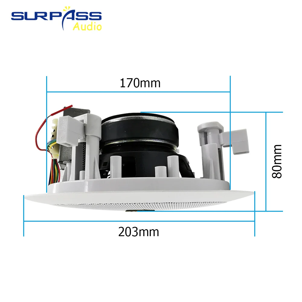 Коаксиальный потолочный динамик 20 Вт 5 дюймов бас 70 в/100 в декоративный домашний