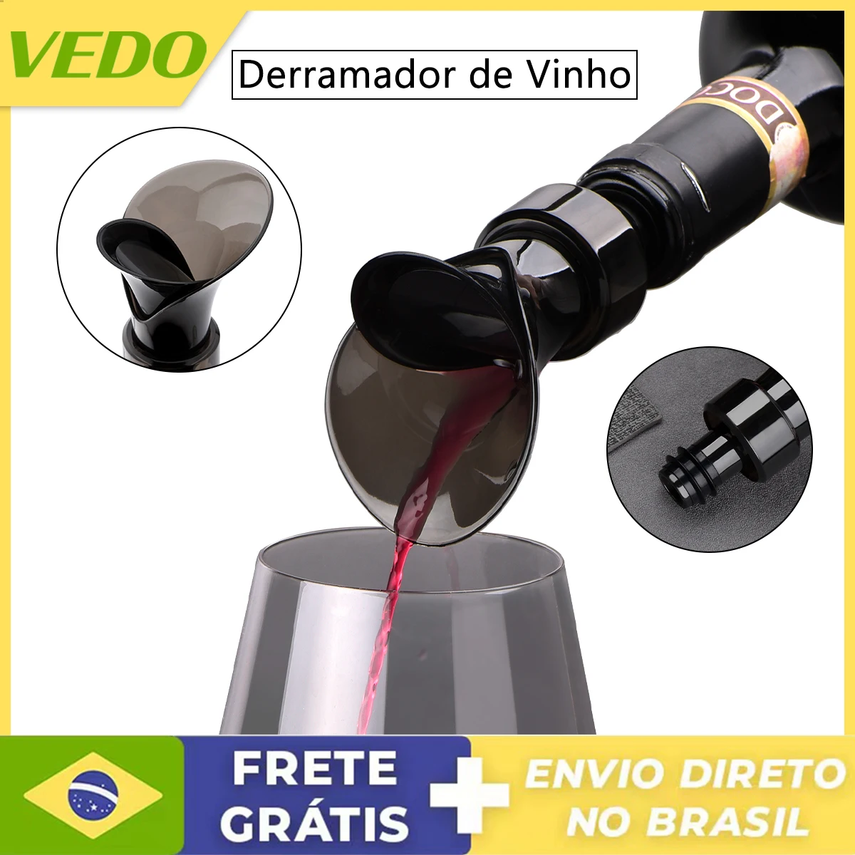 

2 in 1 Bocal de Derramamento de Vinho Rolha de Vinho de Filtro Portátil