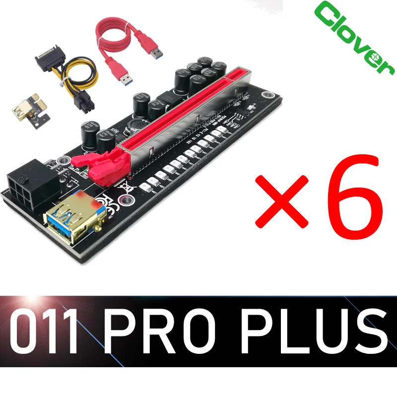 Высококачественный переходник 011 Pro Plus PCI-E 2022 Новый 60 см золотой USB Sata 15 pin to 6 Pin