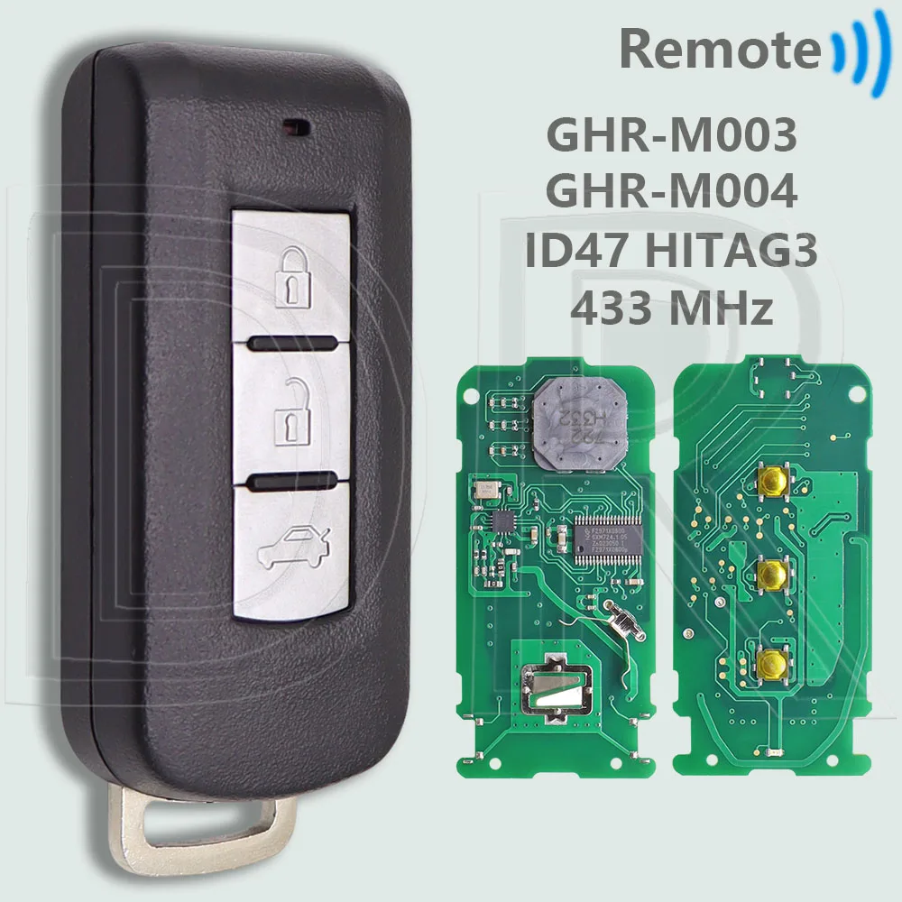 

DR GHR-M004 ID47 HITAG3 433 МГц GHR-M003 плата бесконтактного автомобильного дистанционного ключа для Mitsubishi Pajero Sport L200 Montero 2015-2019
