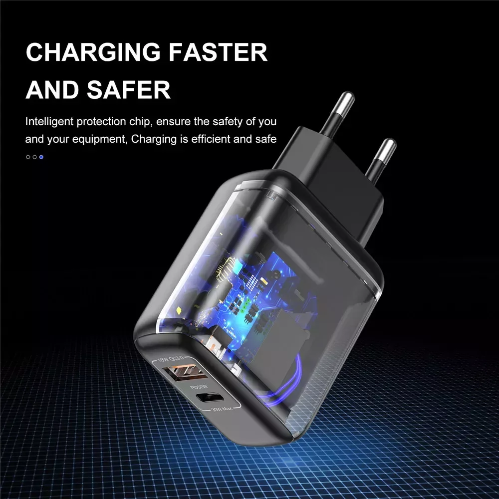 

PD 30W USB C Quick Charge PD QC 3.0 Type C Fast Charging 12 Pro redmi Wall Mobile Charger