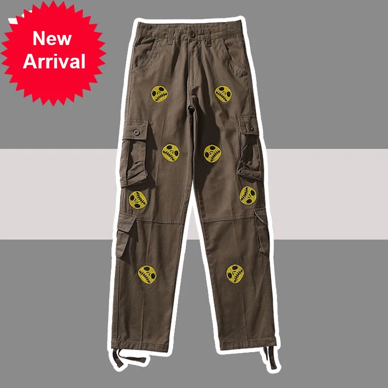 

Брюки-карго мужские/женские/мужские, уличные прямые штаны с карманами, много карманов, в стиле хип-хоп, стиль Харадзюку, повседневные Больши...