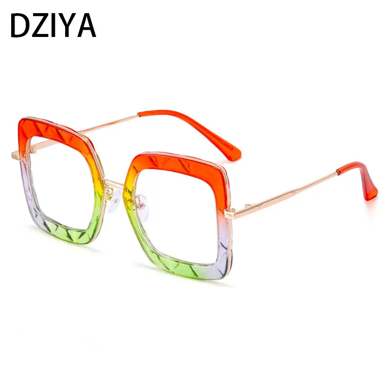 

Retro Square Anti Blue Light Crystal Cutting Rainbow Glasses Frames Women Fashion Computer Eyeglasses 50527