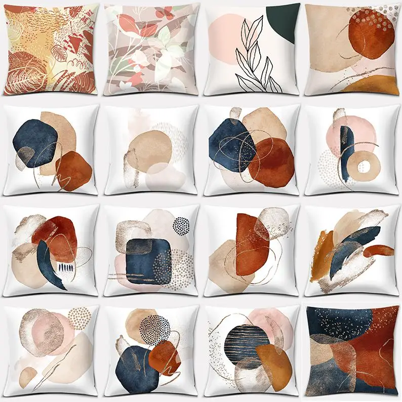 

Warm Color Block Series Throw Pillow Gift Home Office Decoration Throw Pillow Bedroom Sofa Car Cushion Cover