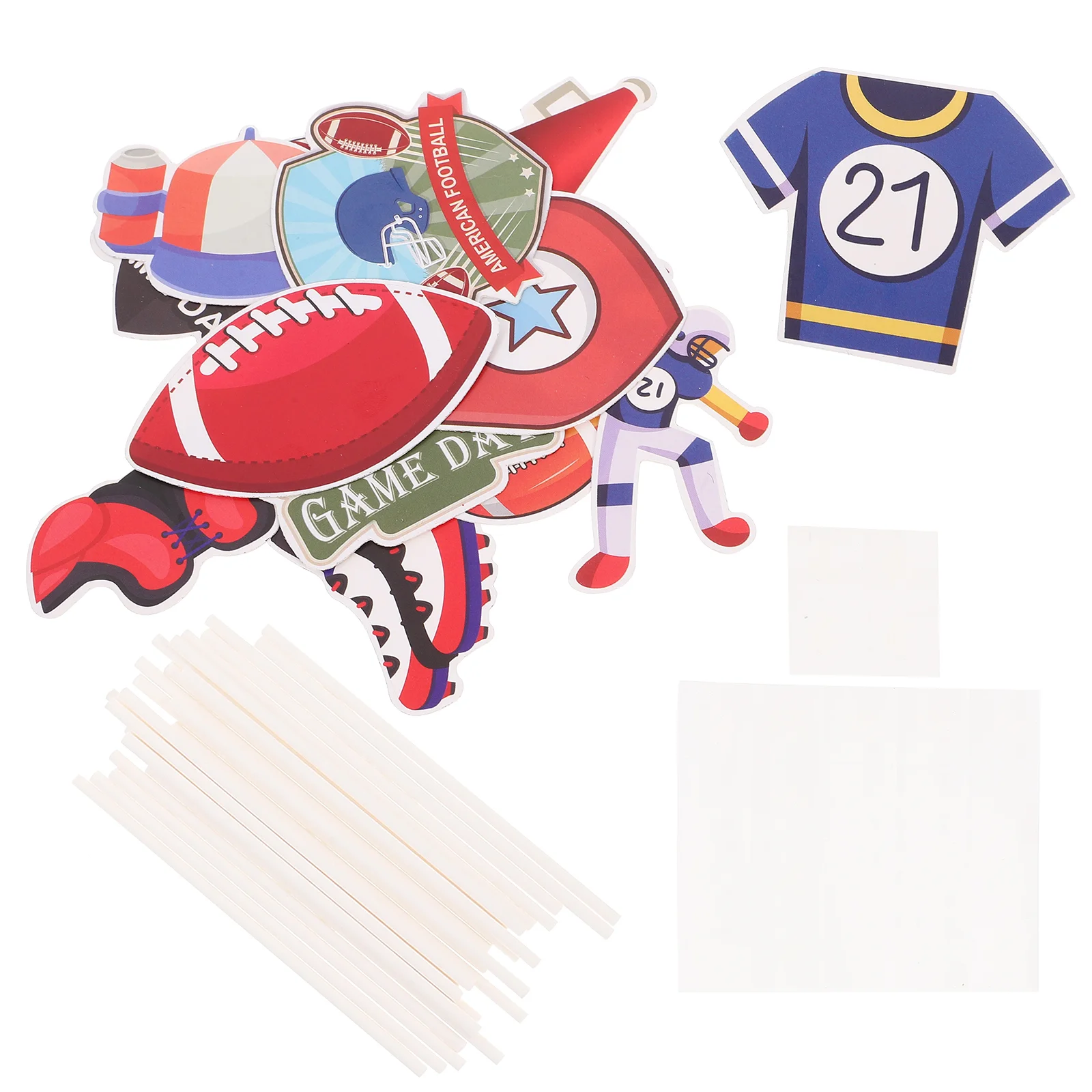 

24pcs Rugby Theme Cupcake Picks Cake Insert Decorations Rugby Cupcake Toppers