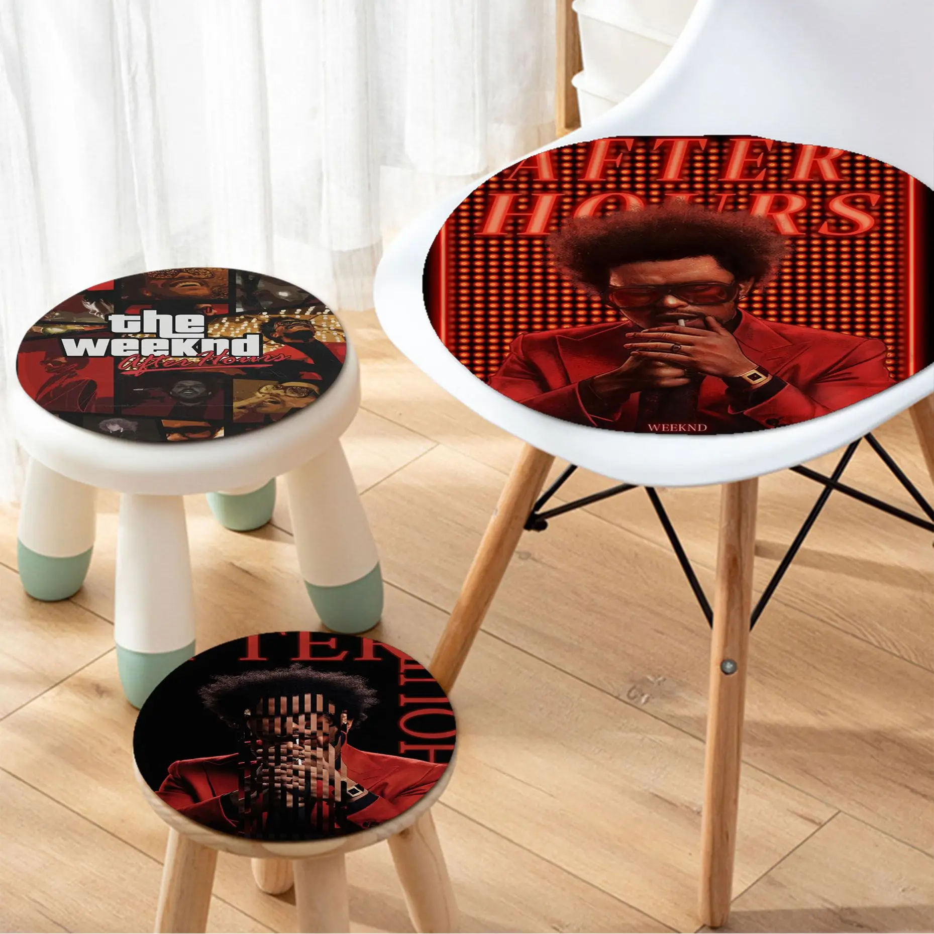 

Rapper The Weeknd Retro Tie Rope Seat Cushion Office Dining Stool Pad Sponge Sofa Mat Non-Slip Cushion Pads