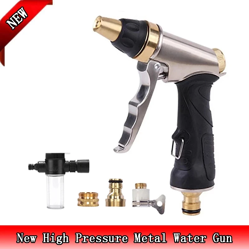 

High Pressure Car Wash Foam Spray Gun Adjustable Hose Nozzle Cleaning Tools Garden Lawn Watering Irrigate Water Gun Dropshipping