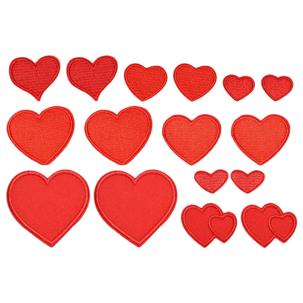 

Decorative Stickers Cloth Red Heart Patch Iron Sew Appliques Repair Patches Pants
