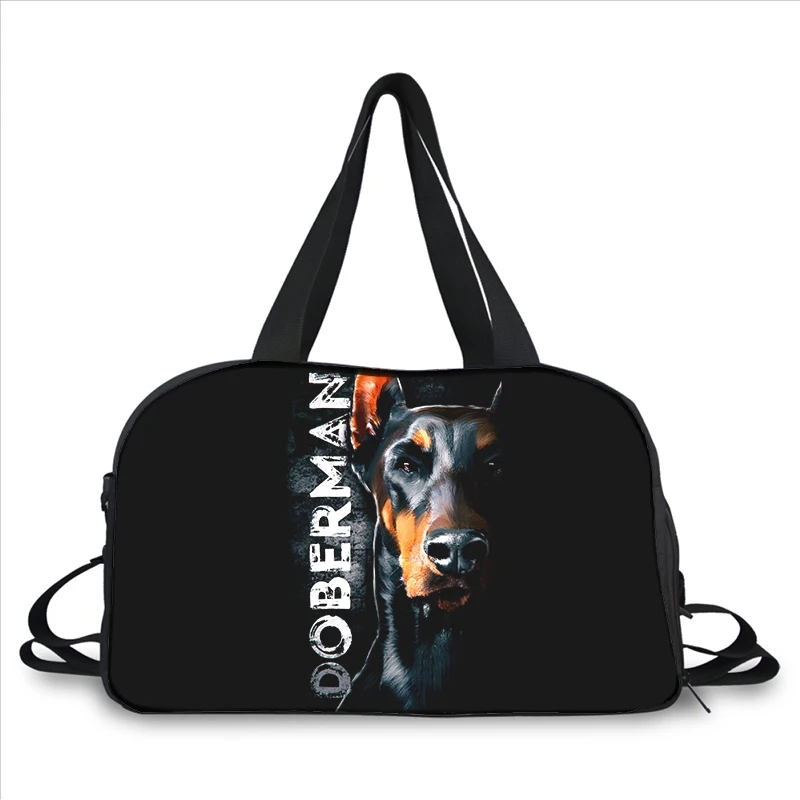 Doberman cool dog 3D printing fashion trend portable large capacity multi-function messenger bag travel bag