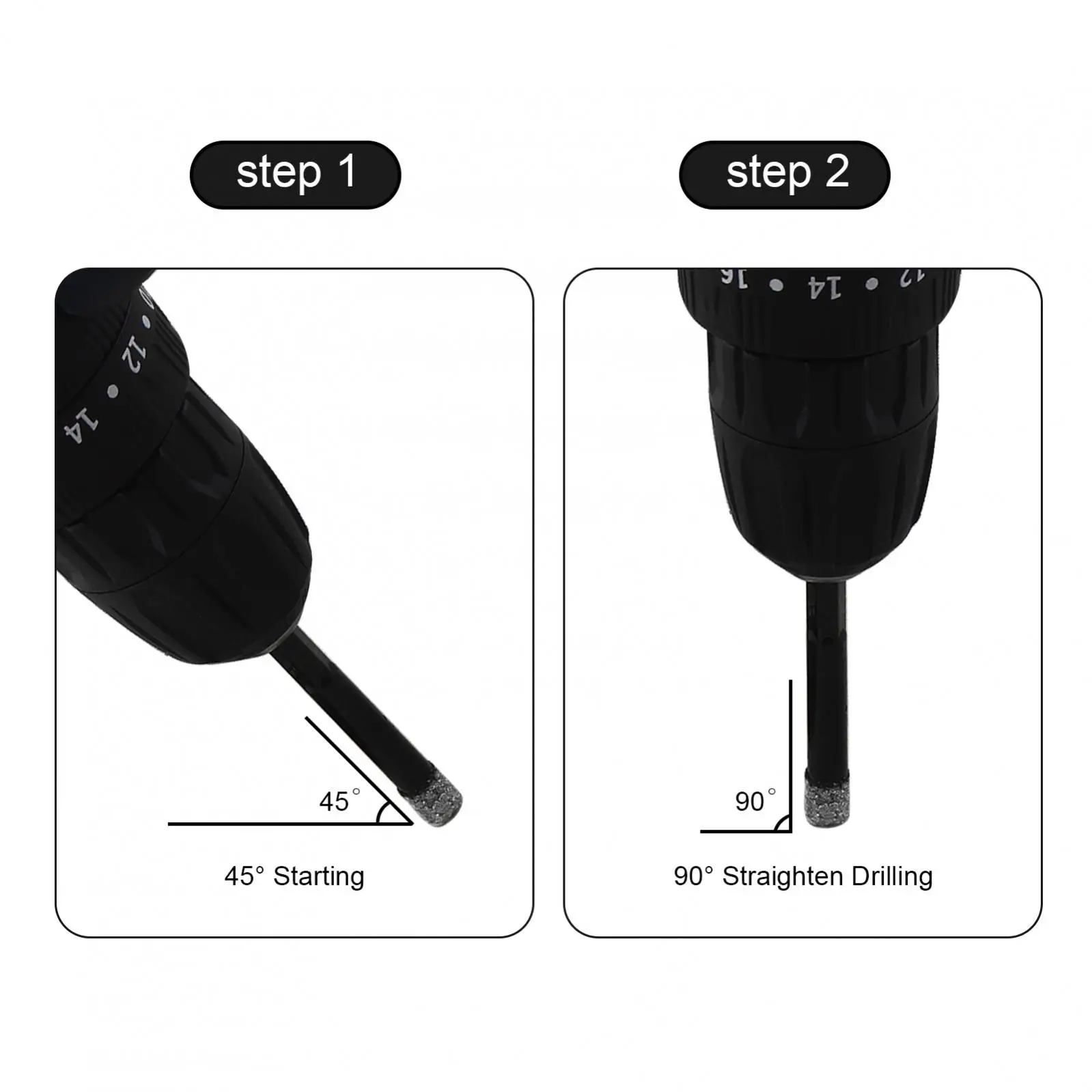 Сверло алмазное шестигранное для сухого сверления гранита плитки камня твердых