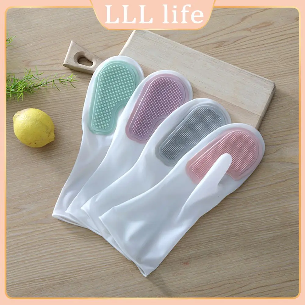 

Non-slip Brush Shoes Gloves Modern Simplicity Thickened Dishwashing Gloves Pink/purple/gray Cleaning Gloves Household Waterproof