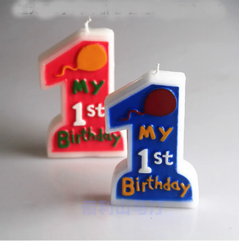 

10 X Pink / Blue "1" First Birthday Candle Cake Decoration Candles Art Candles Birthday Party Use