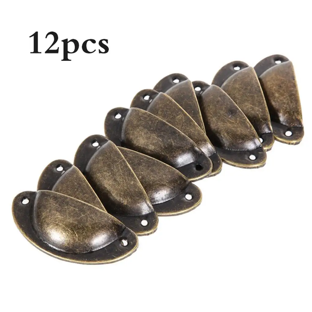 

12Pcs Cabinet Knobs Furniture Hardware Semi-circle Drawer Handle Household